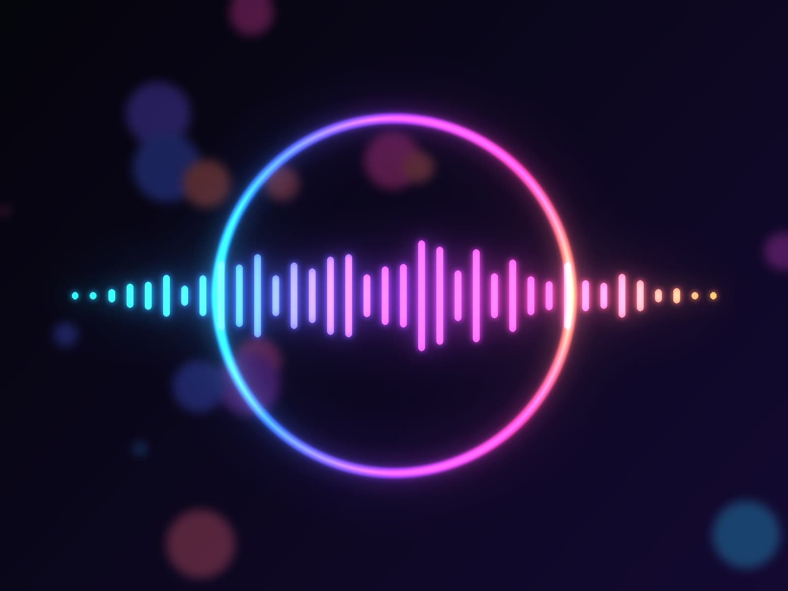 Glowing sound wave visualising a track playing