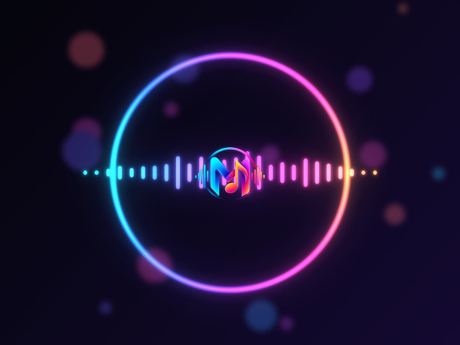 Musix Studio logo inside a glowing sound-wave ring